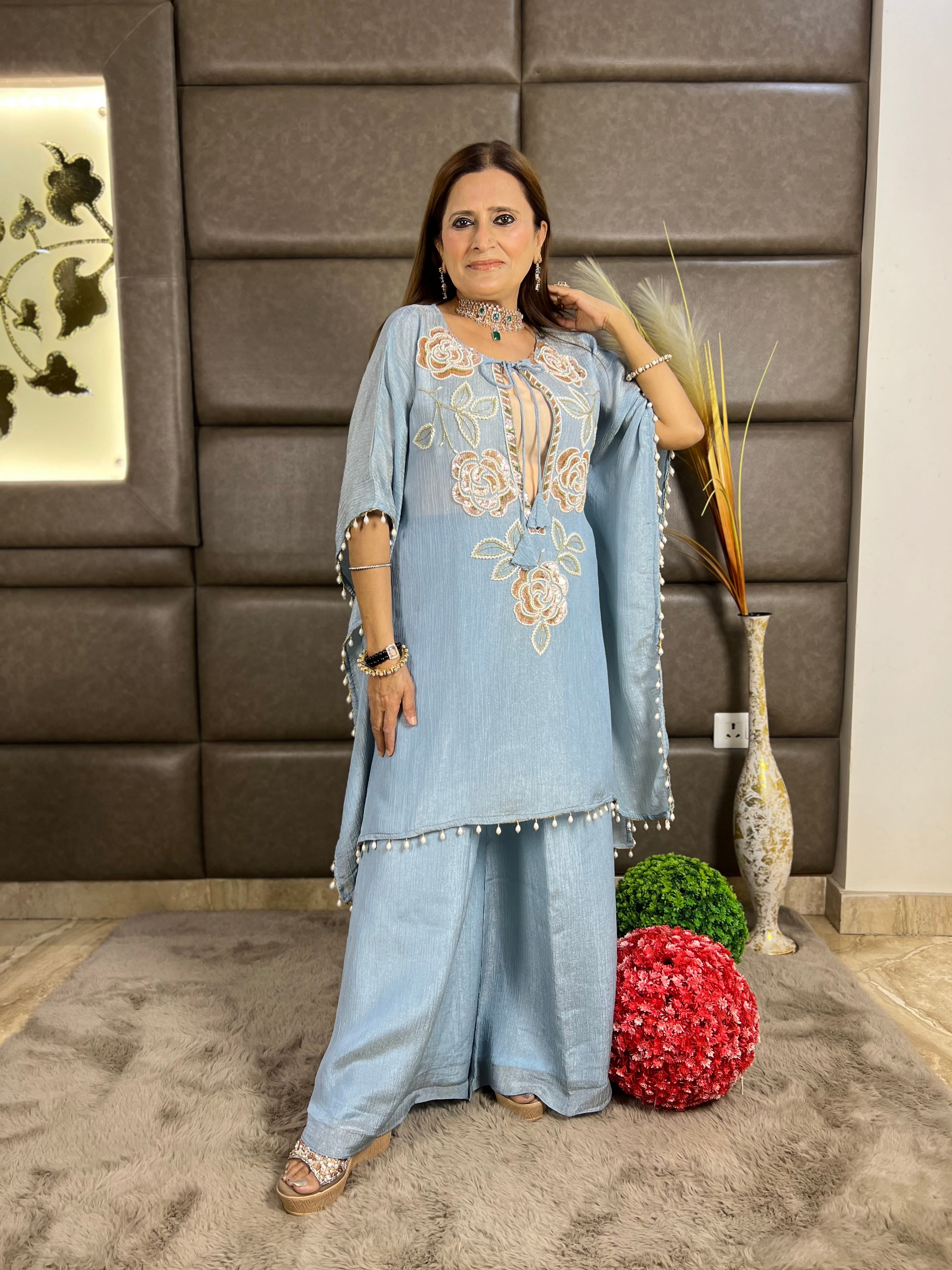 Petal work kaftaan - 3 piece set