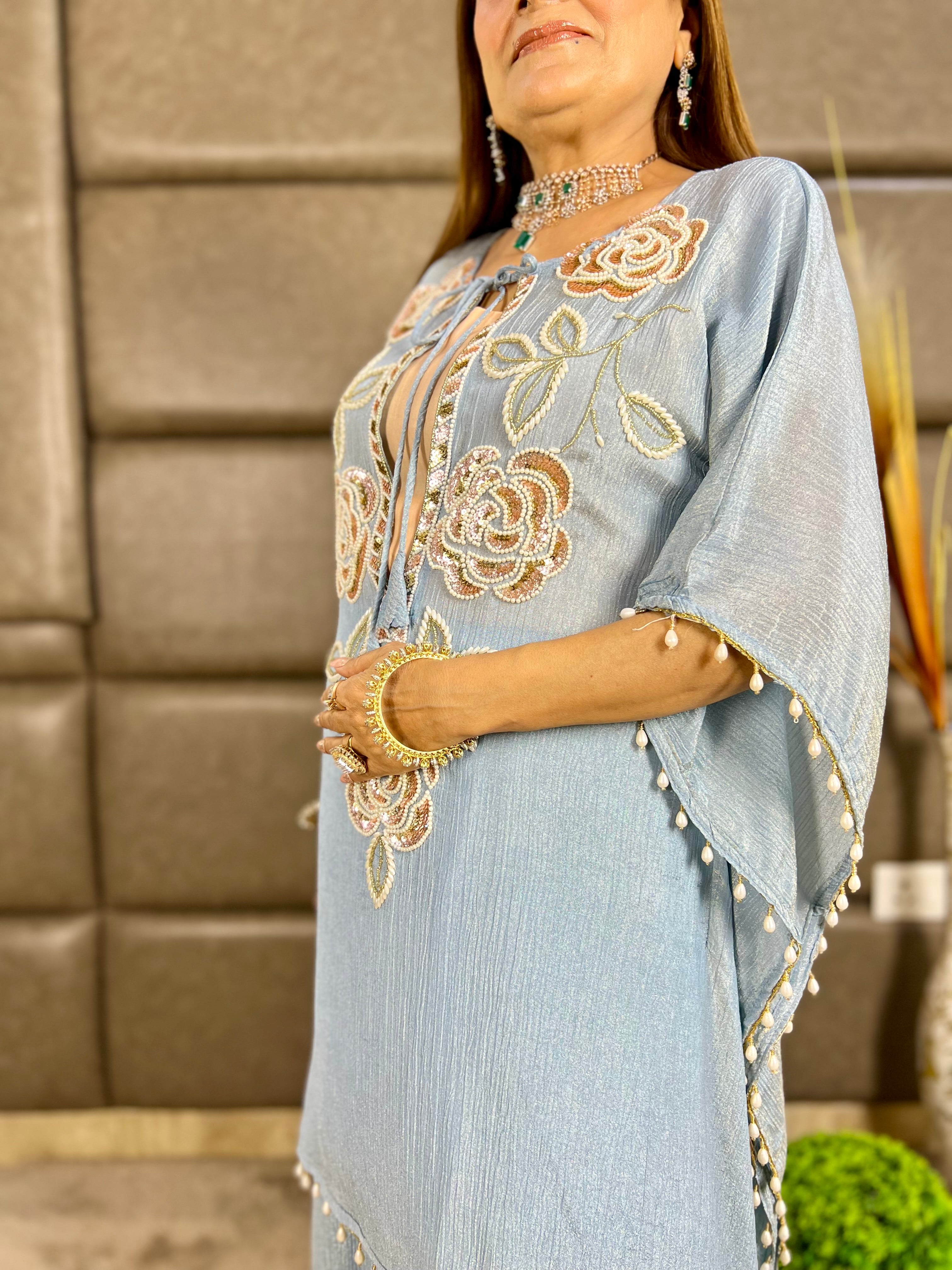 Petal work kaftaan - 3 piece set