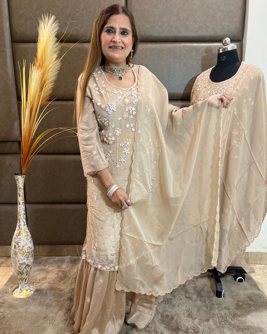 Luxe Chinon Silk Sharara Set