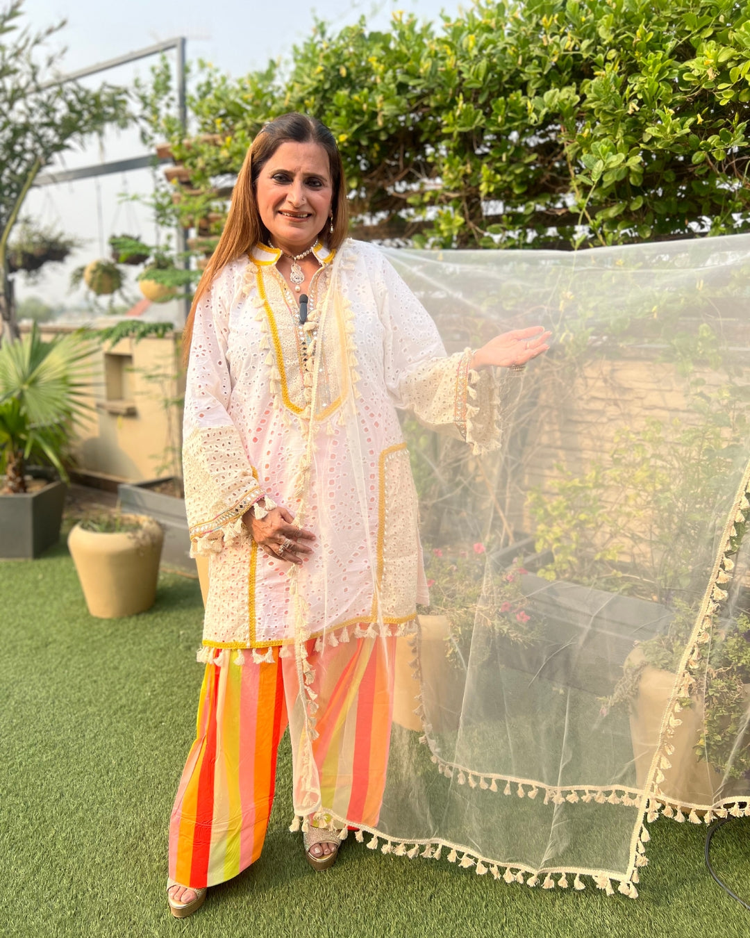 Cotton Chikan Farshi salwar