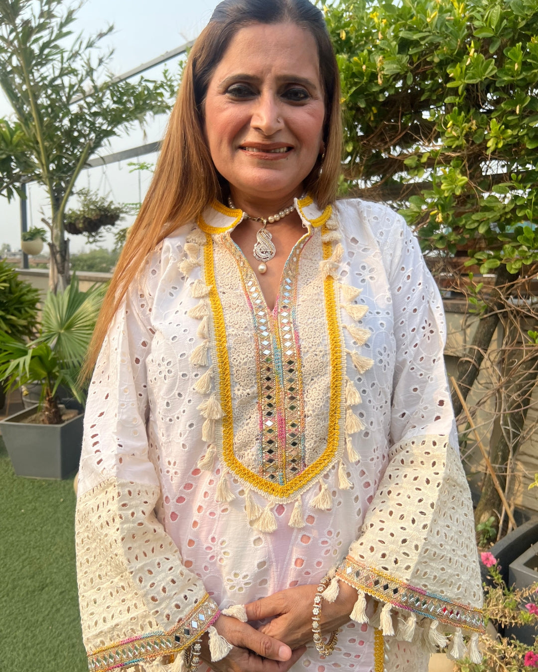 Cotton Chikan Farshi salwar