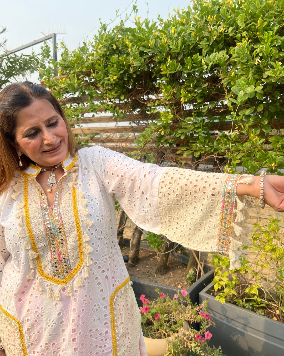 Cotton Chikan Farshi salwar