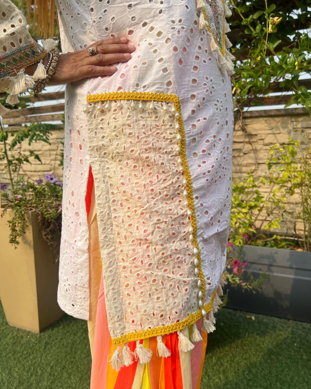 Cotton Chikan Farshi salwar