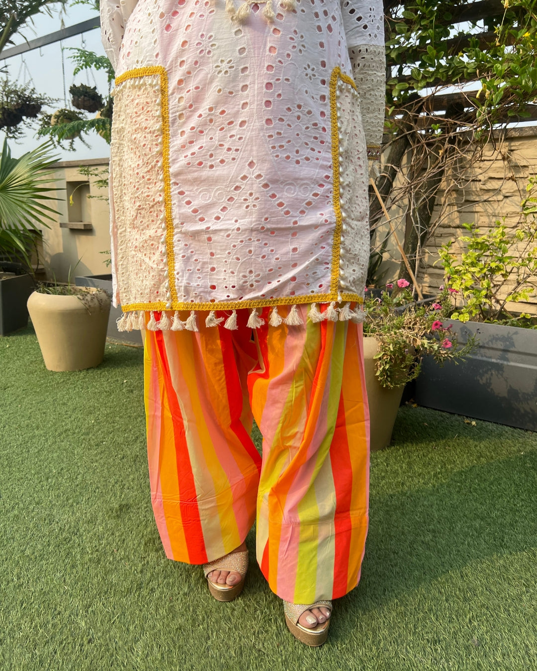 Cotton Chikan Farshi salwar