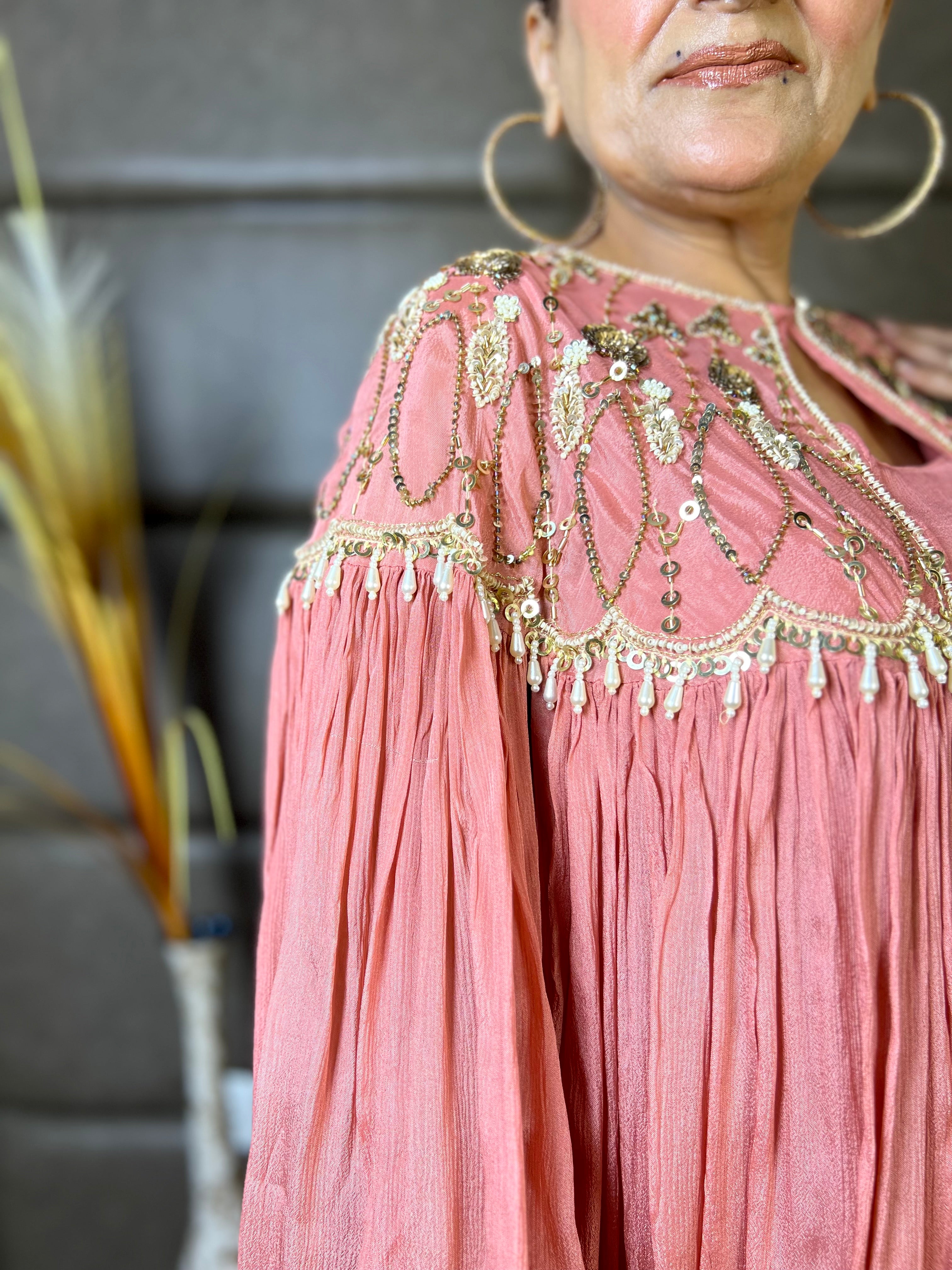 THE DREAM CAPE SET – 3-Piece Designer Chinon Co-Ord Set