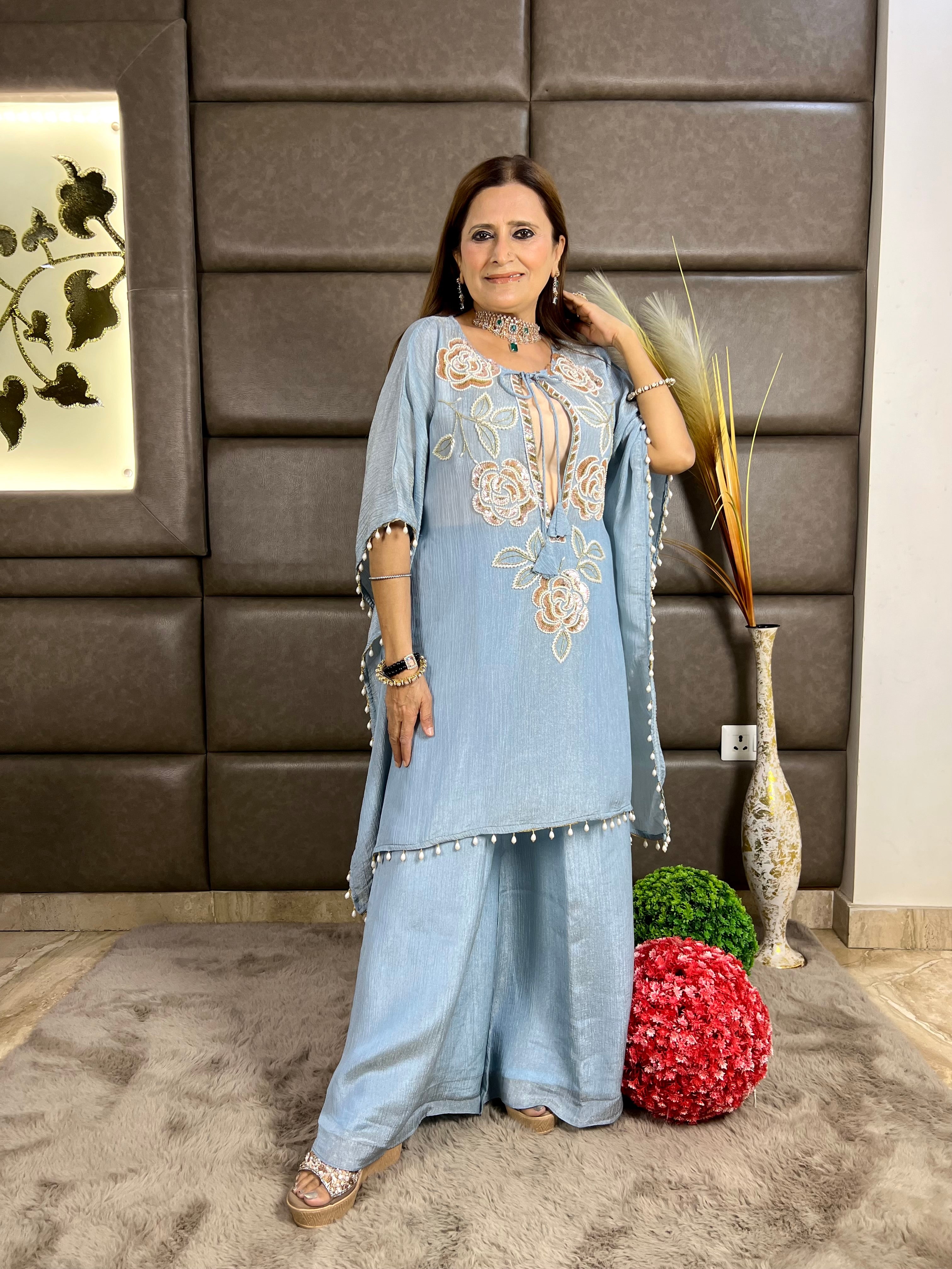 Petal work kaftaan - 3 piece set
