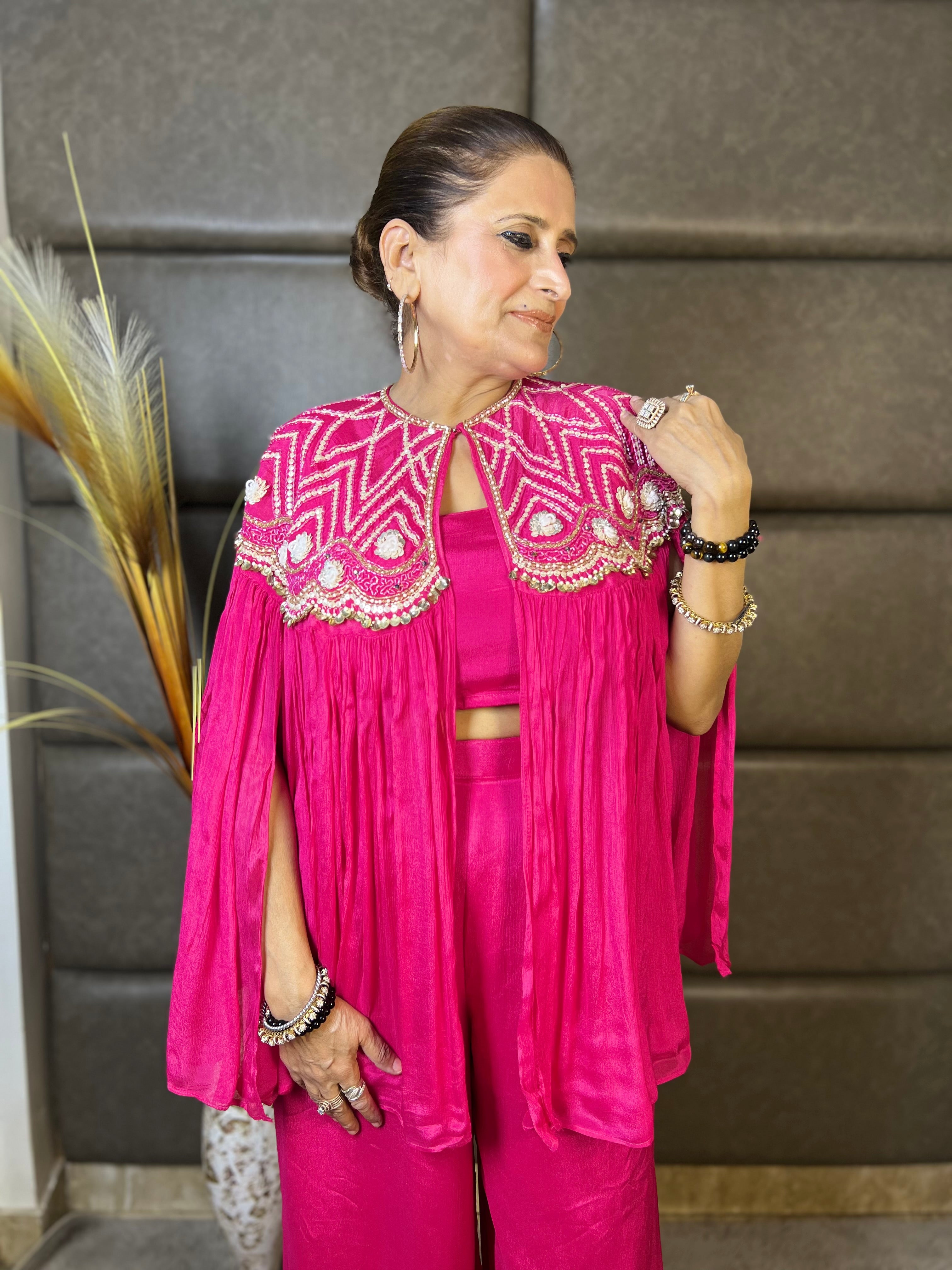 THE DREAM CAPE SET – 3-Piece Designer Chinon Co-Ord Set