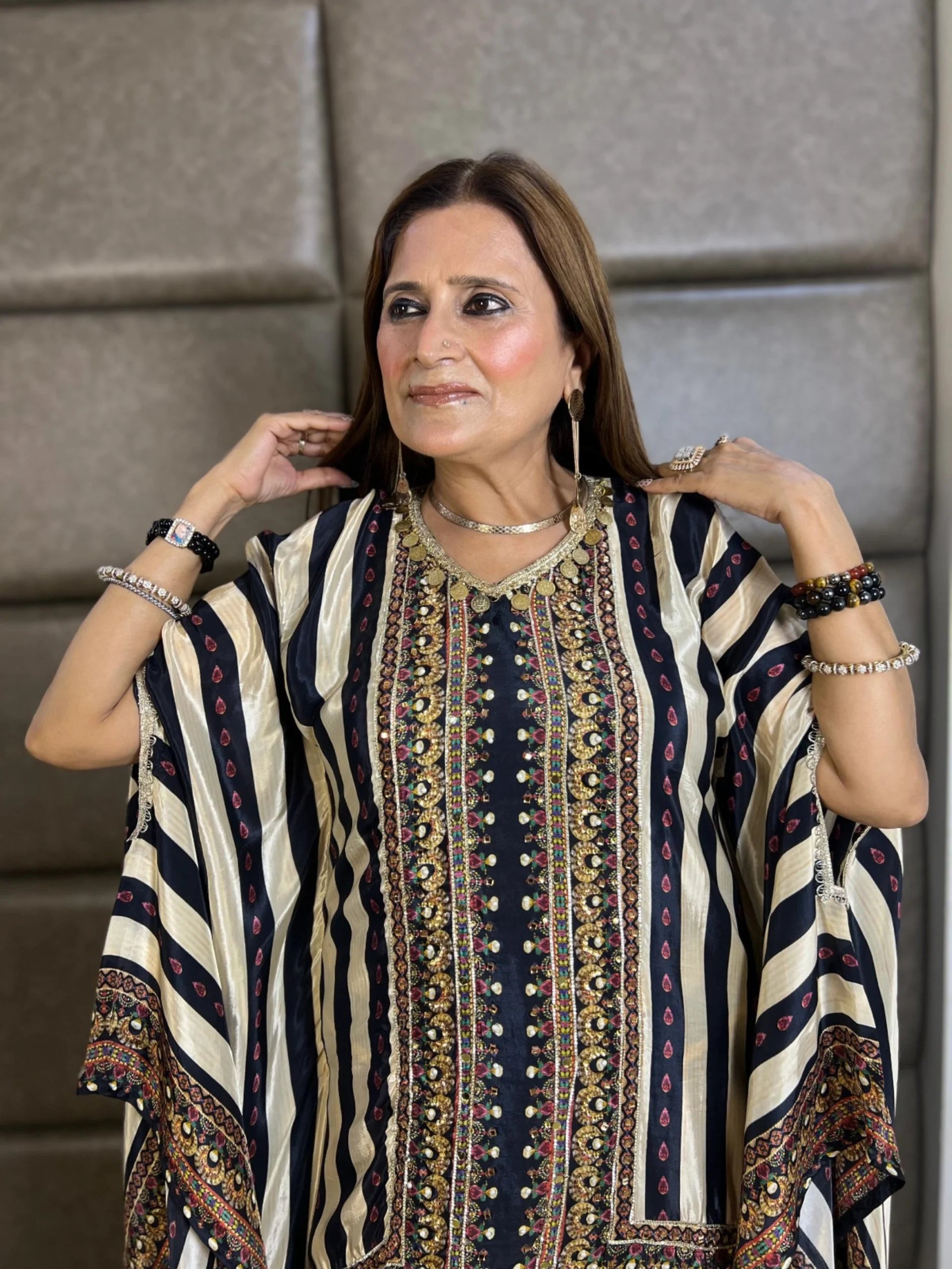 The Stripe Affair Kaftan Set