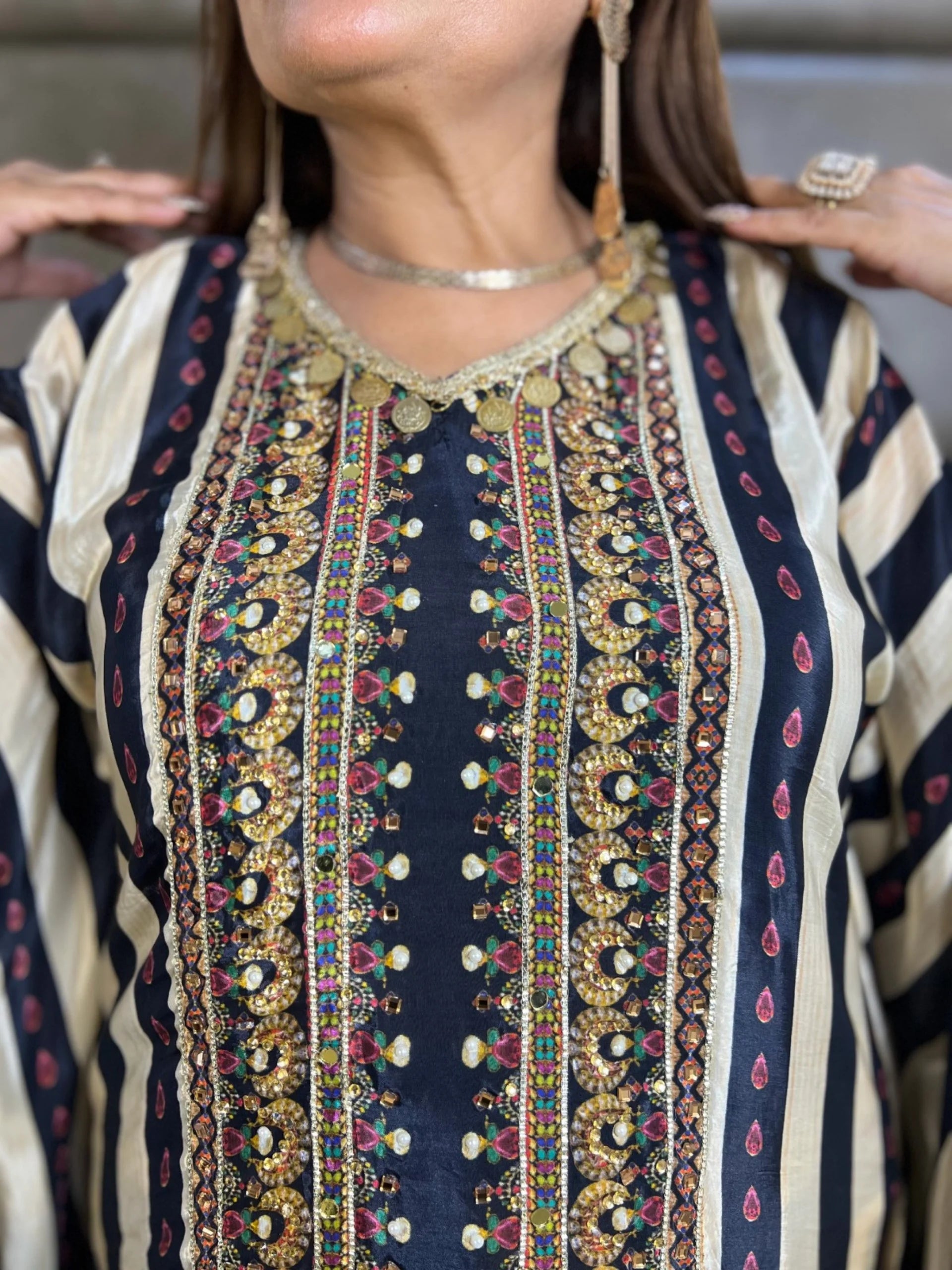 The Stripe Affair Kaftan Set