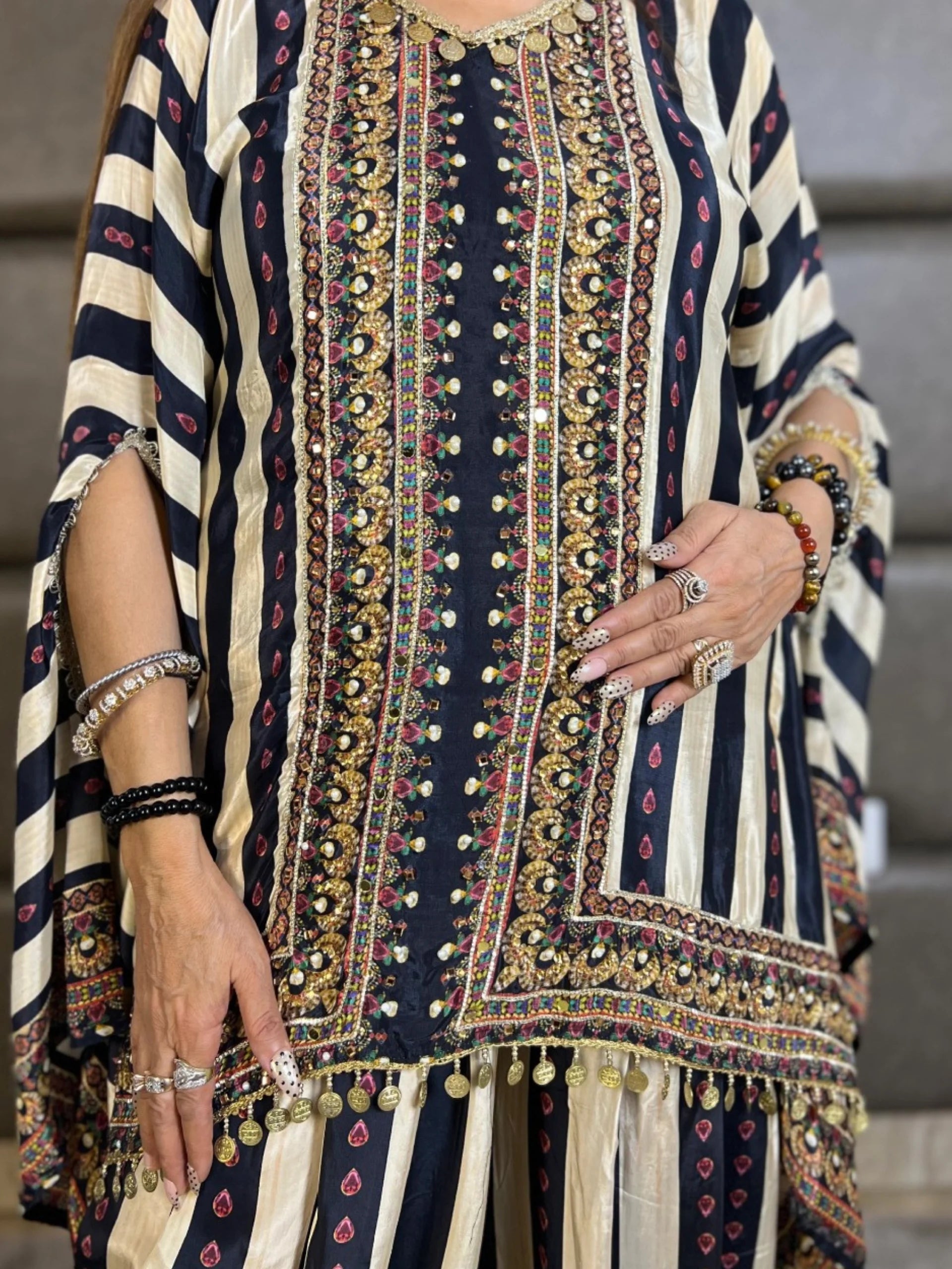 The Stripe Affair Kaftan Set