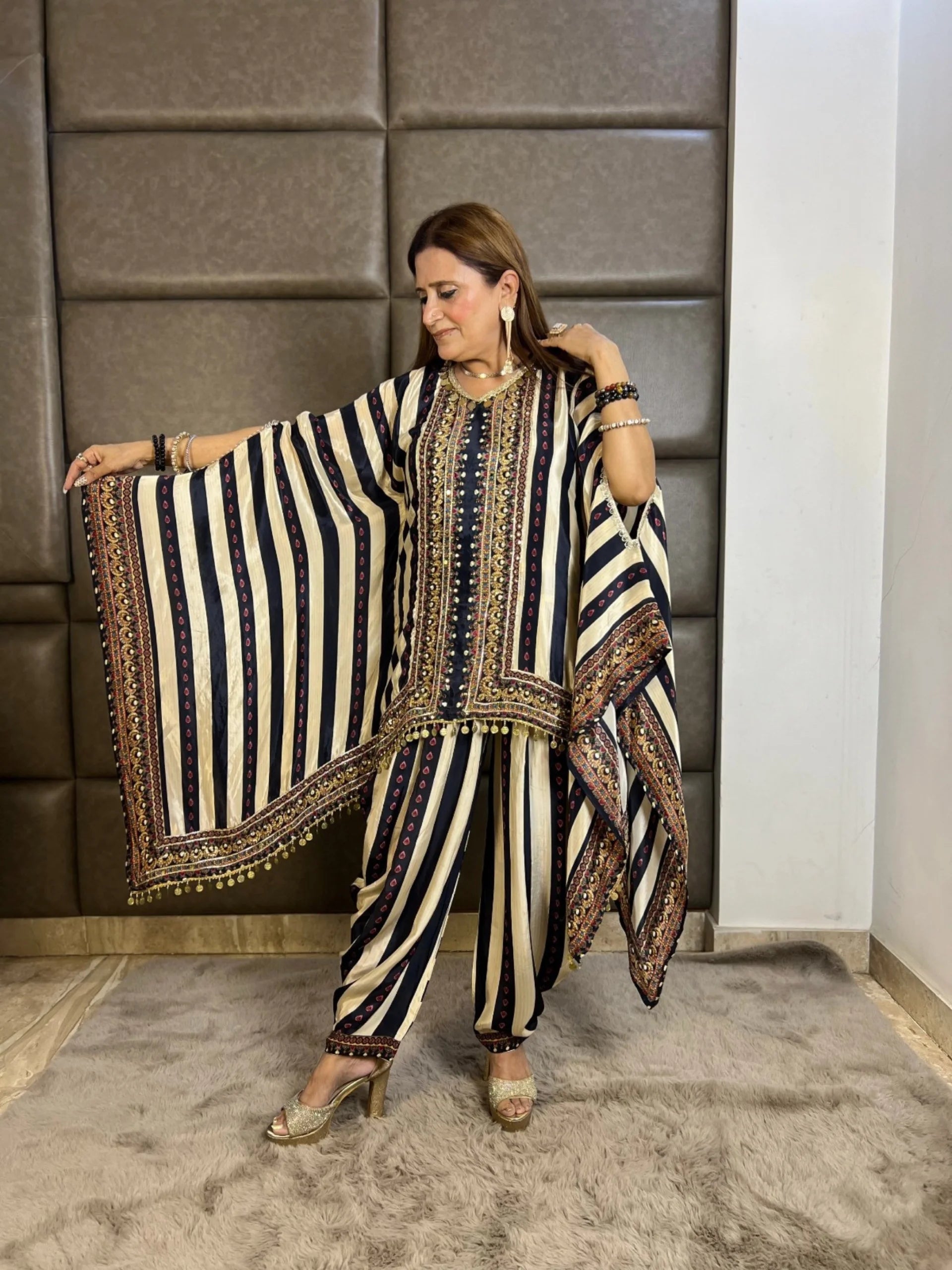The Stripe Affair Kaftan Set