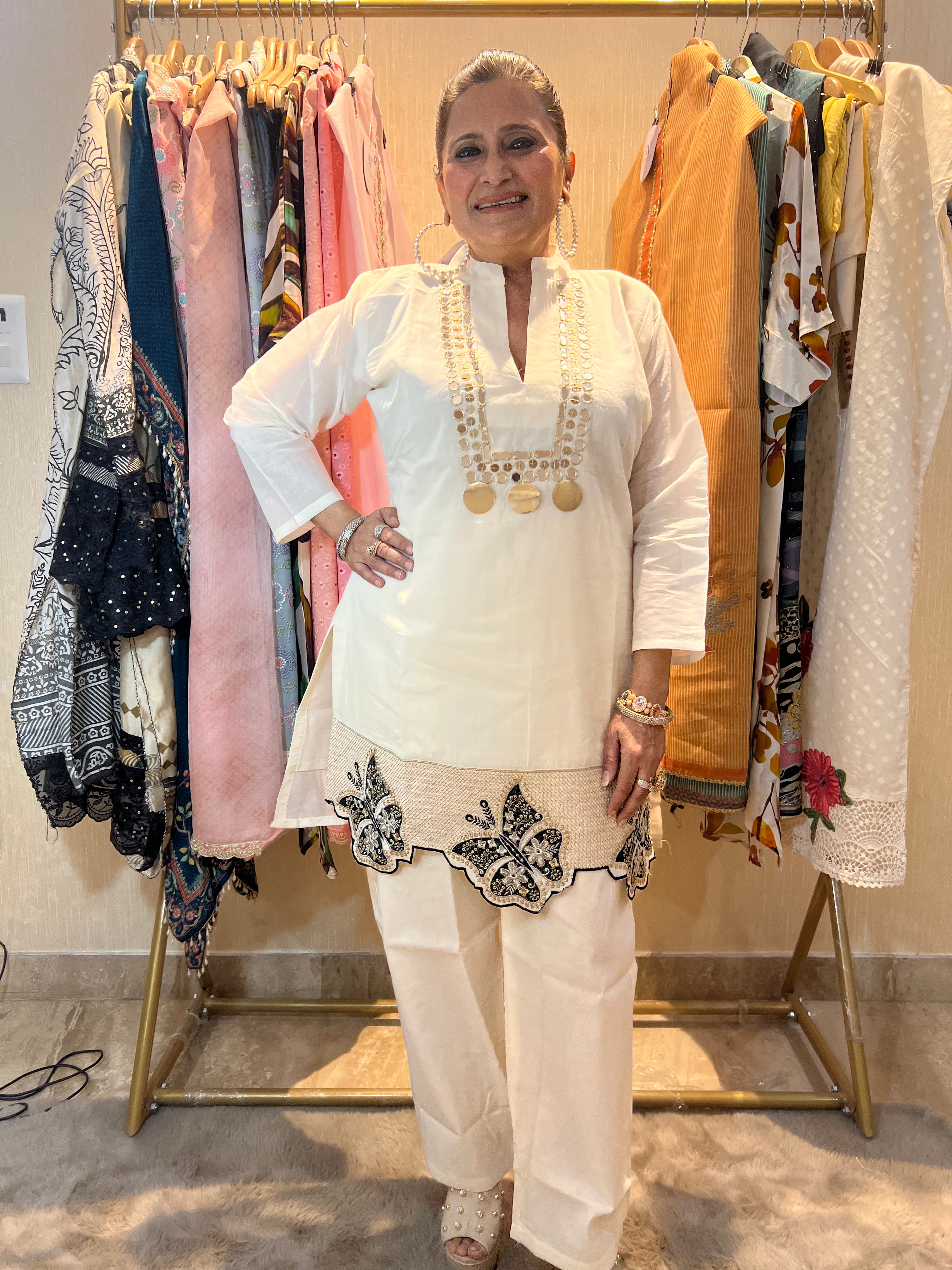 White butterfly cordset