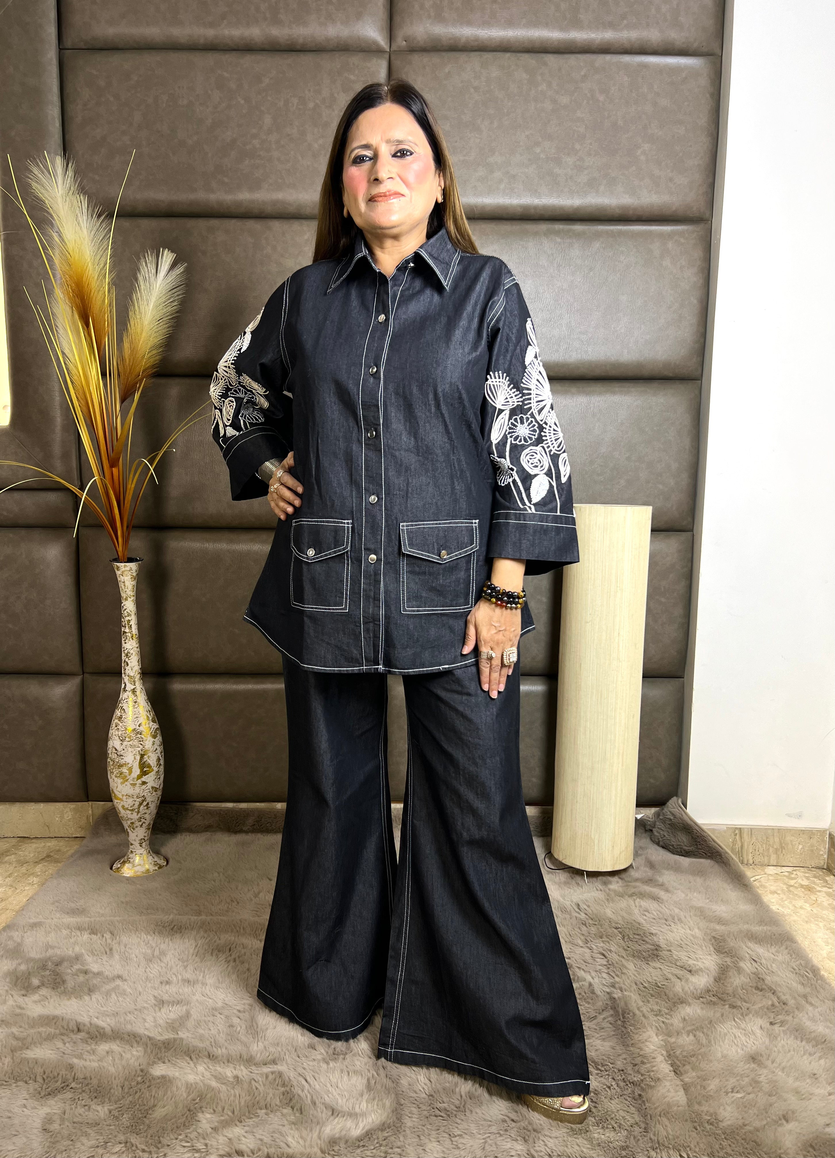 MIDNIGHT CONTRAST DENIM CORDSET