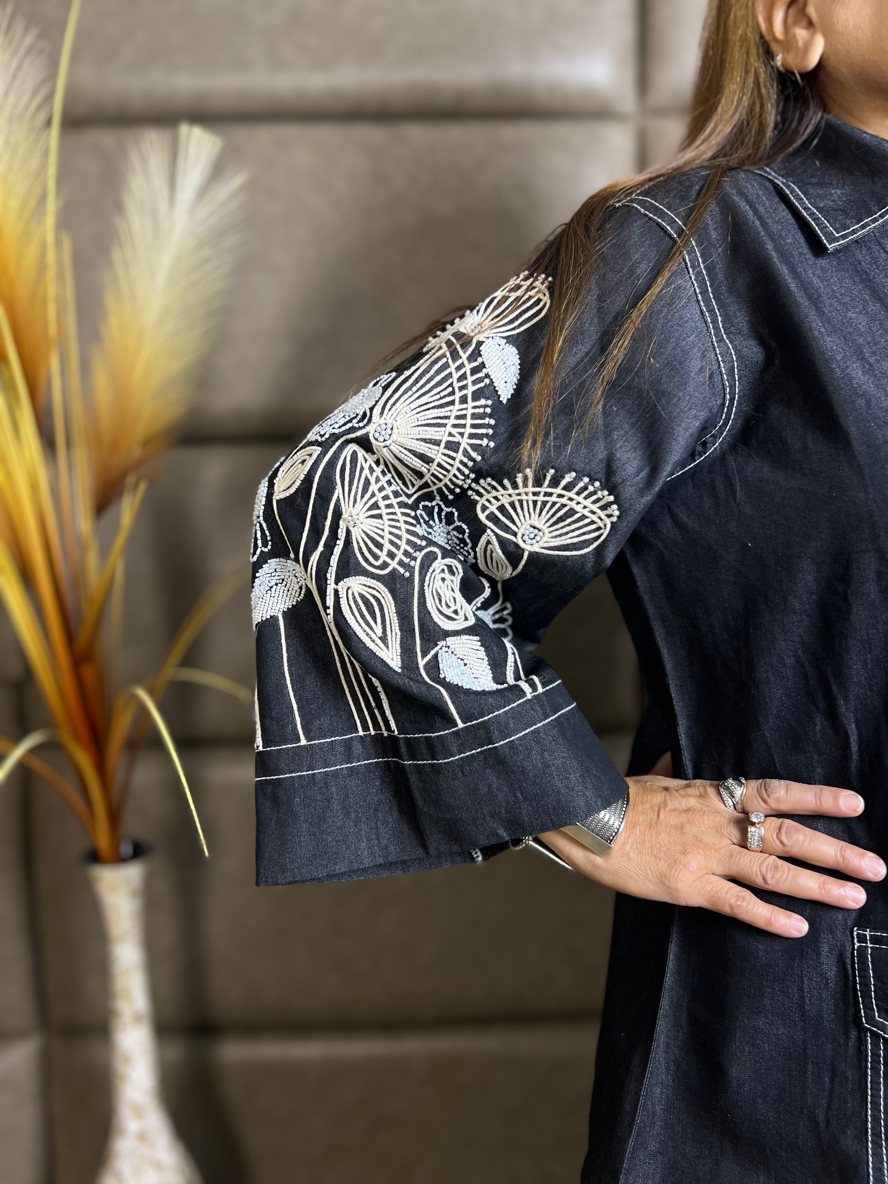 MIDNIGHT CONTRAST DENIM CORDSET