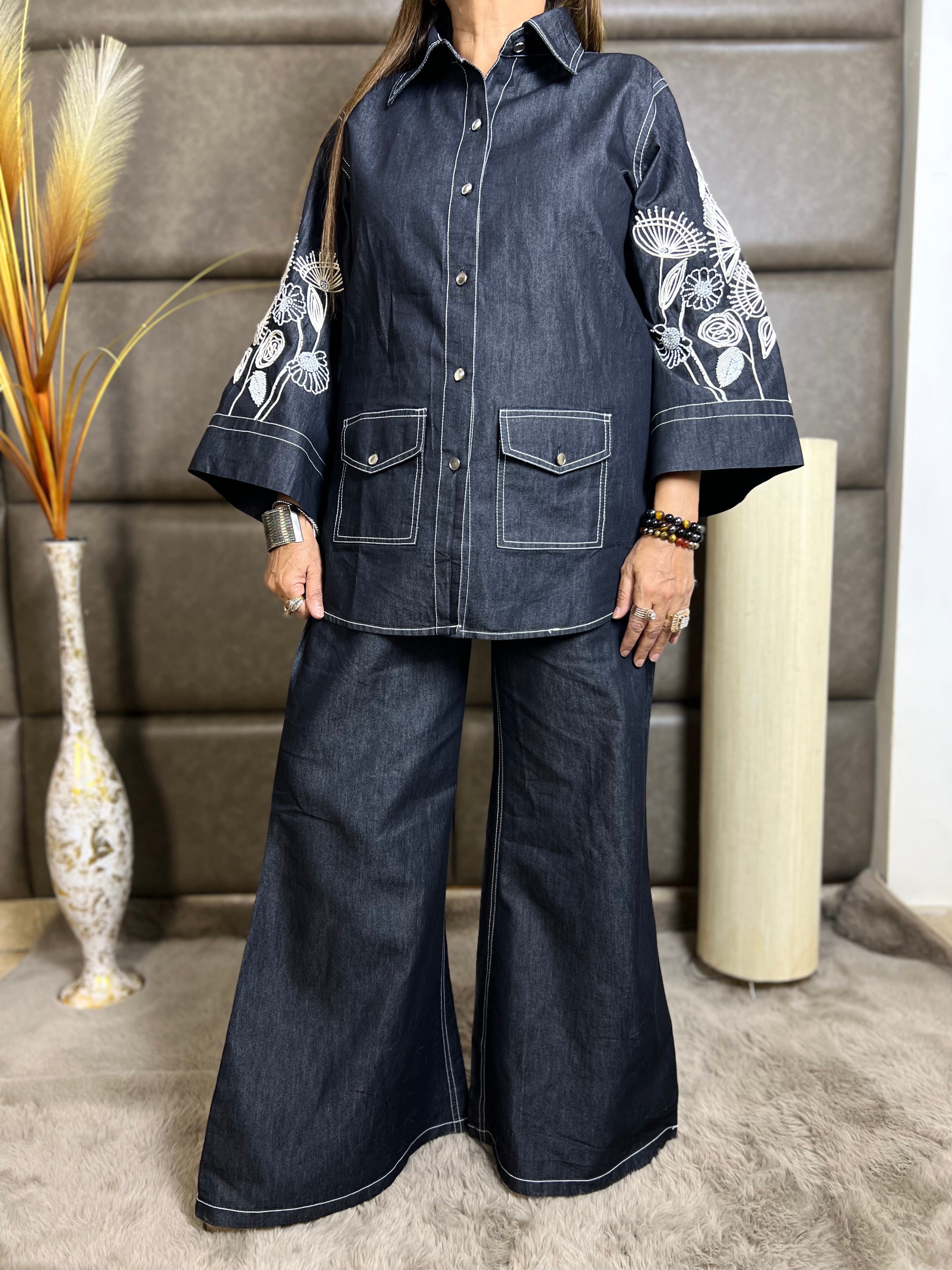 MIDNIGHT CONTRAST DENIM CORDSET