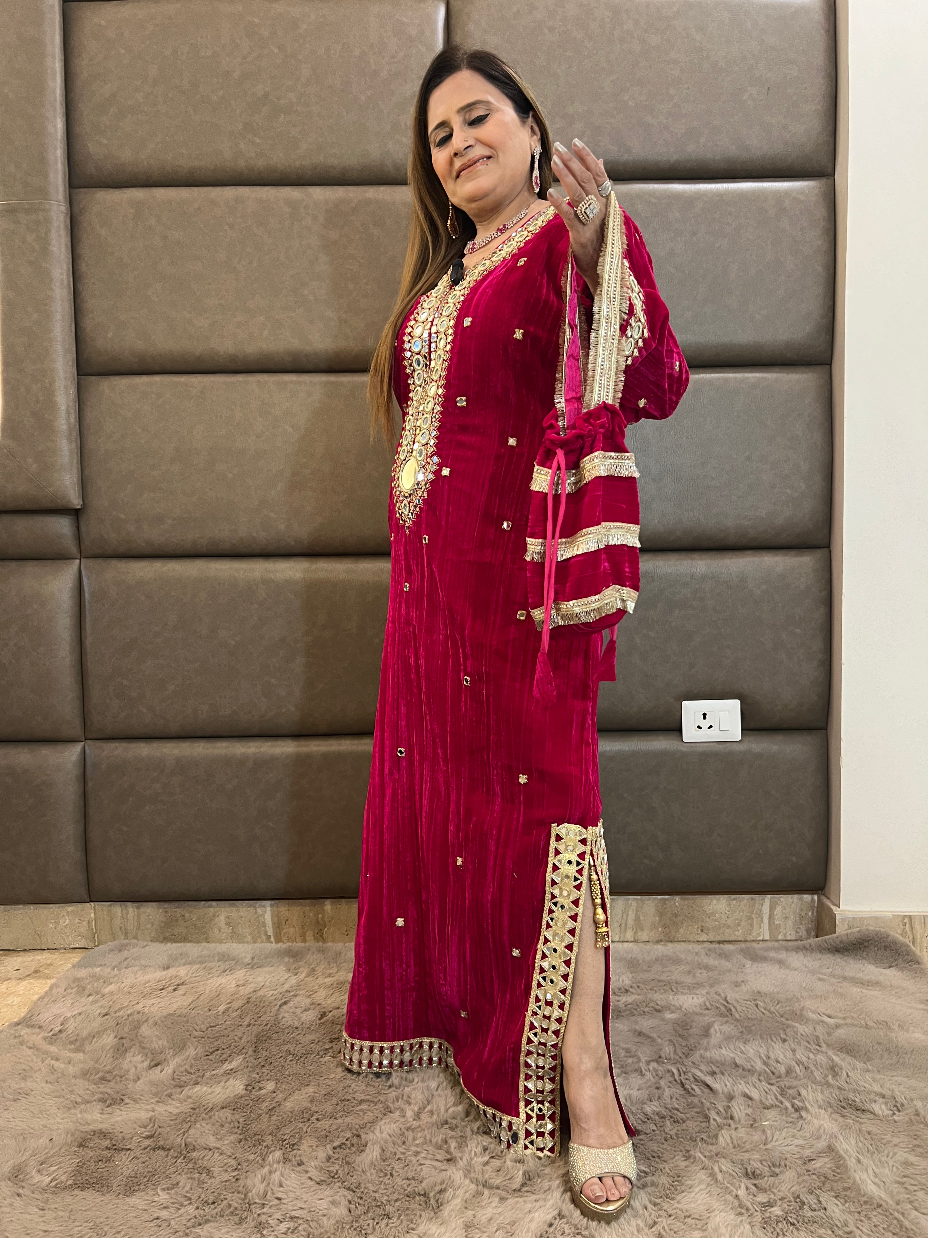 Roohani Velvet Long Dress