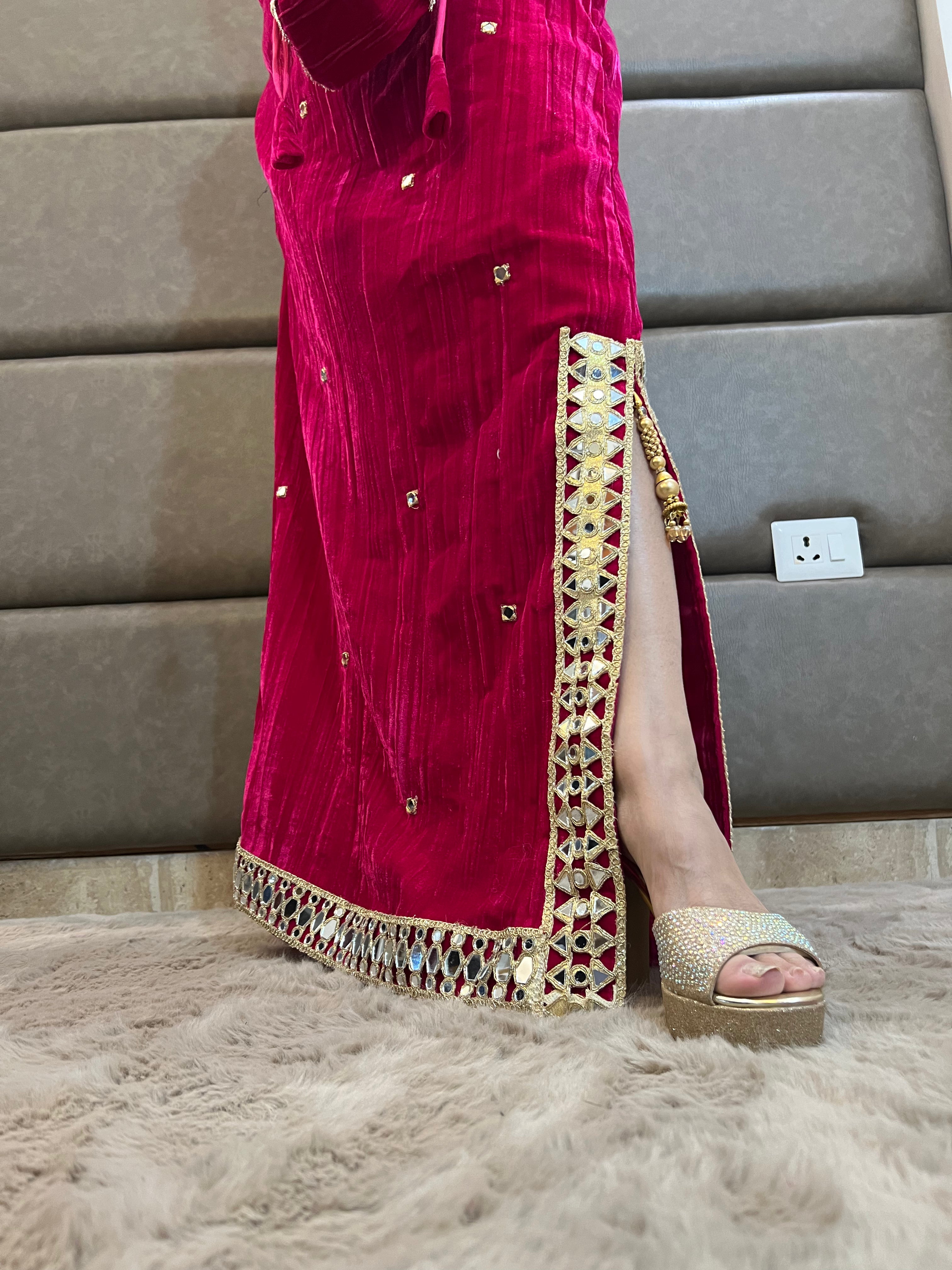 Roohani Velvet Long Dress