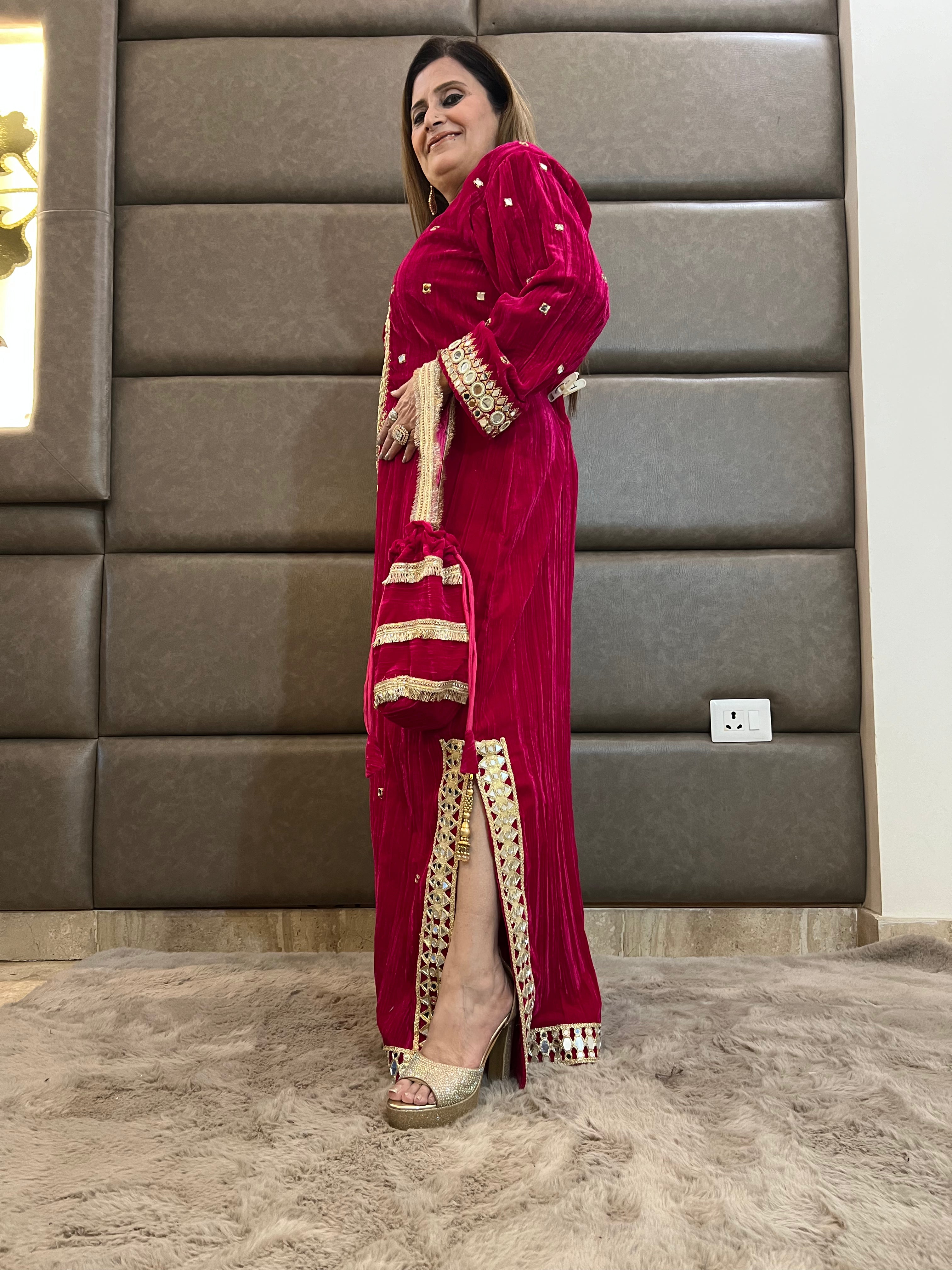 Roohani Velvet Long Dress