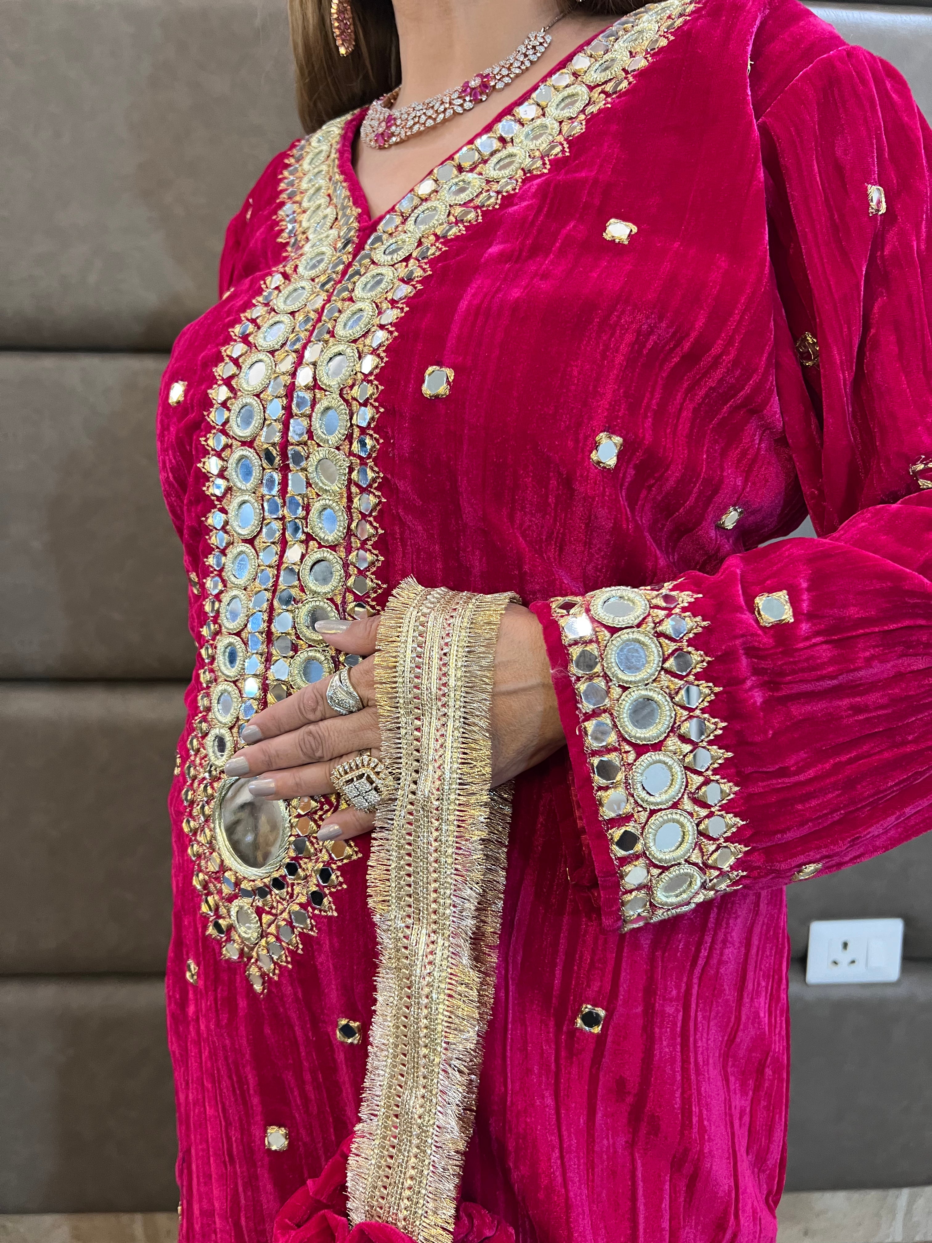 Roohani Velvet Long Dress