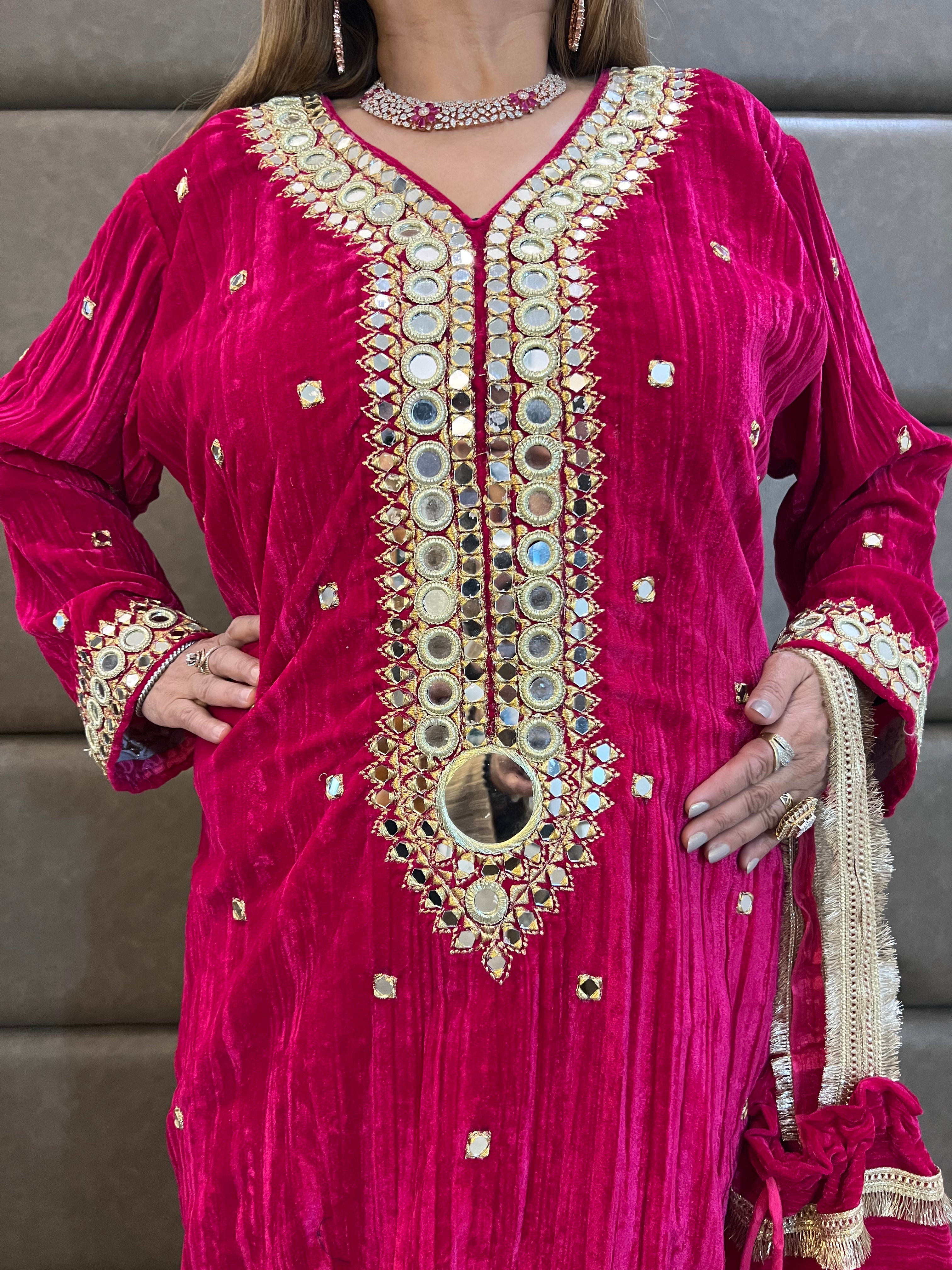 Roohani Velvet Long Dress