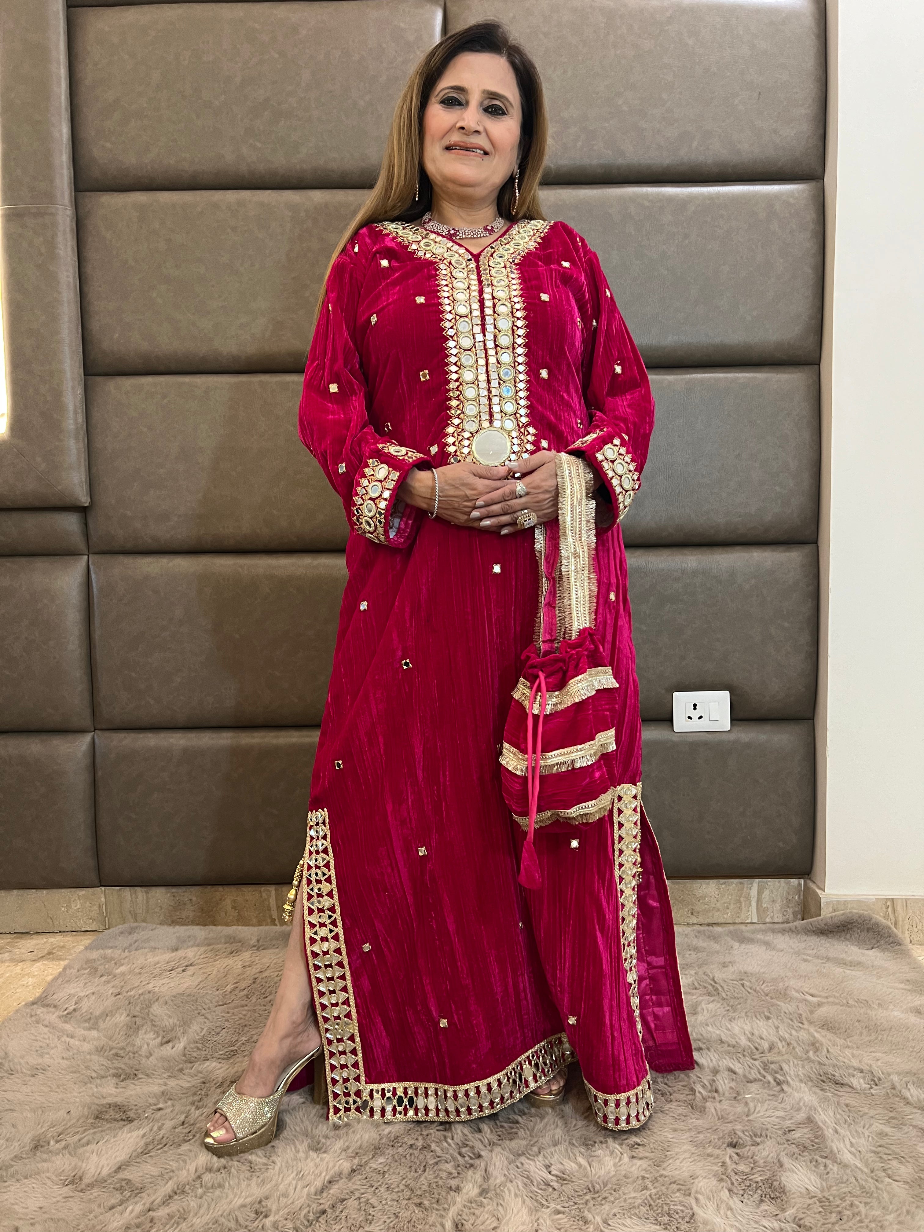 Roohani Velvet Long Dress