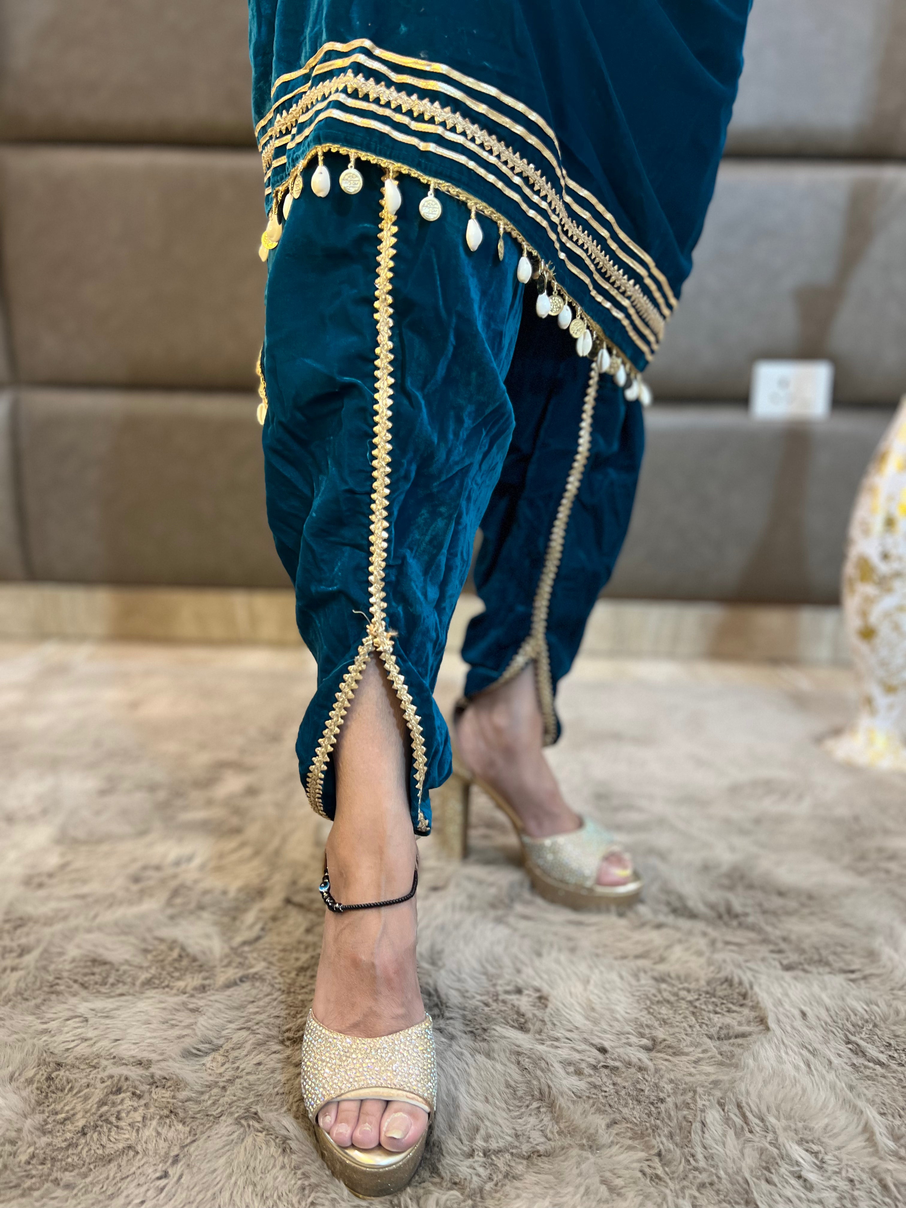 Indo-Western Velvet Kaftan