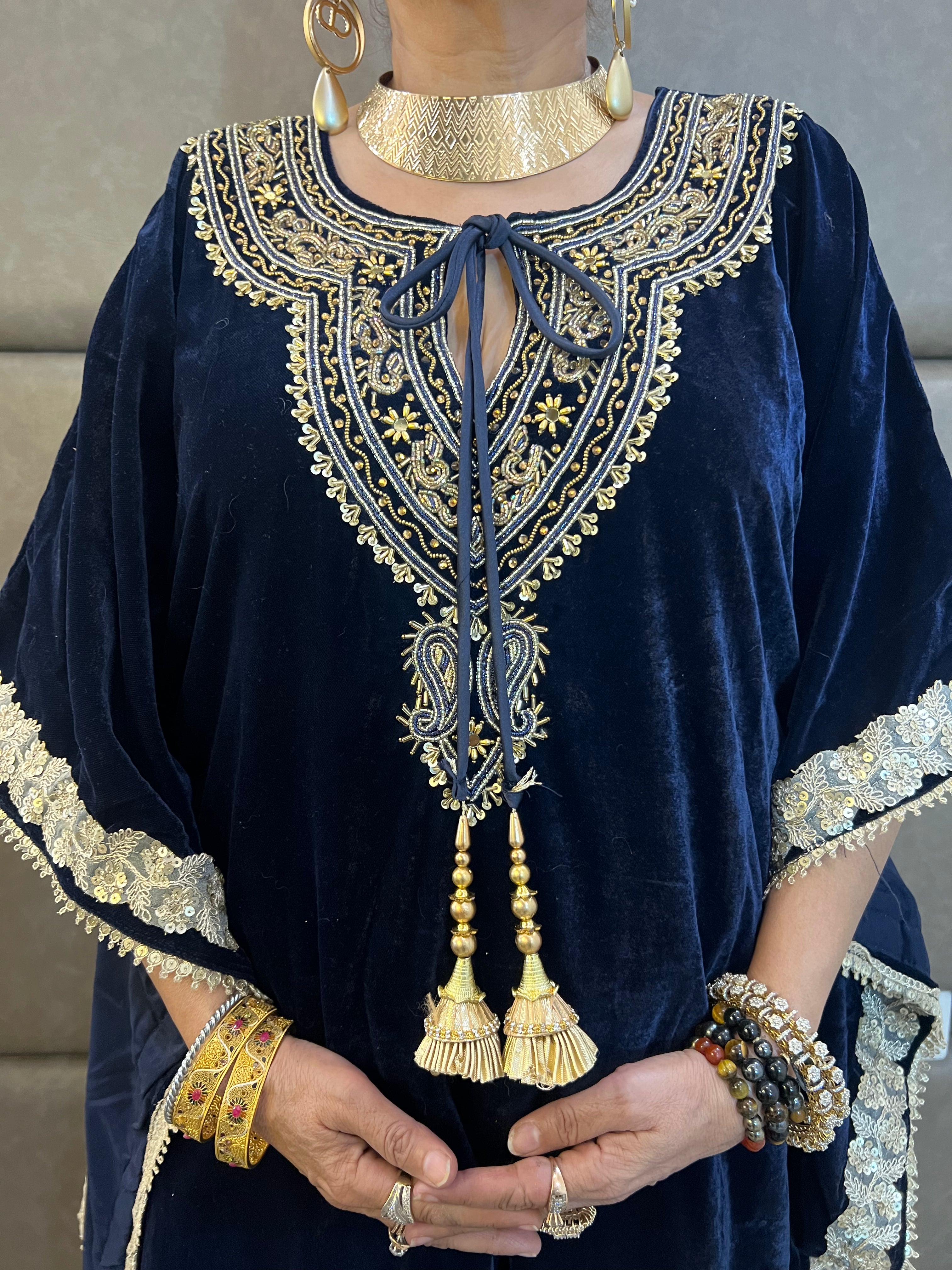 Indo-Western velvet kaftan