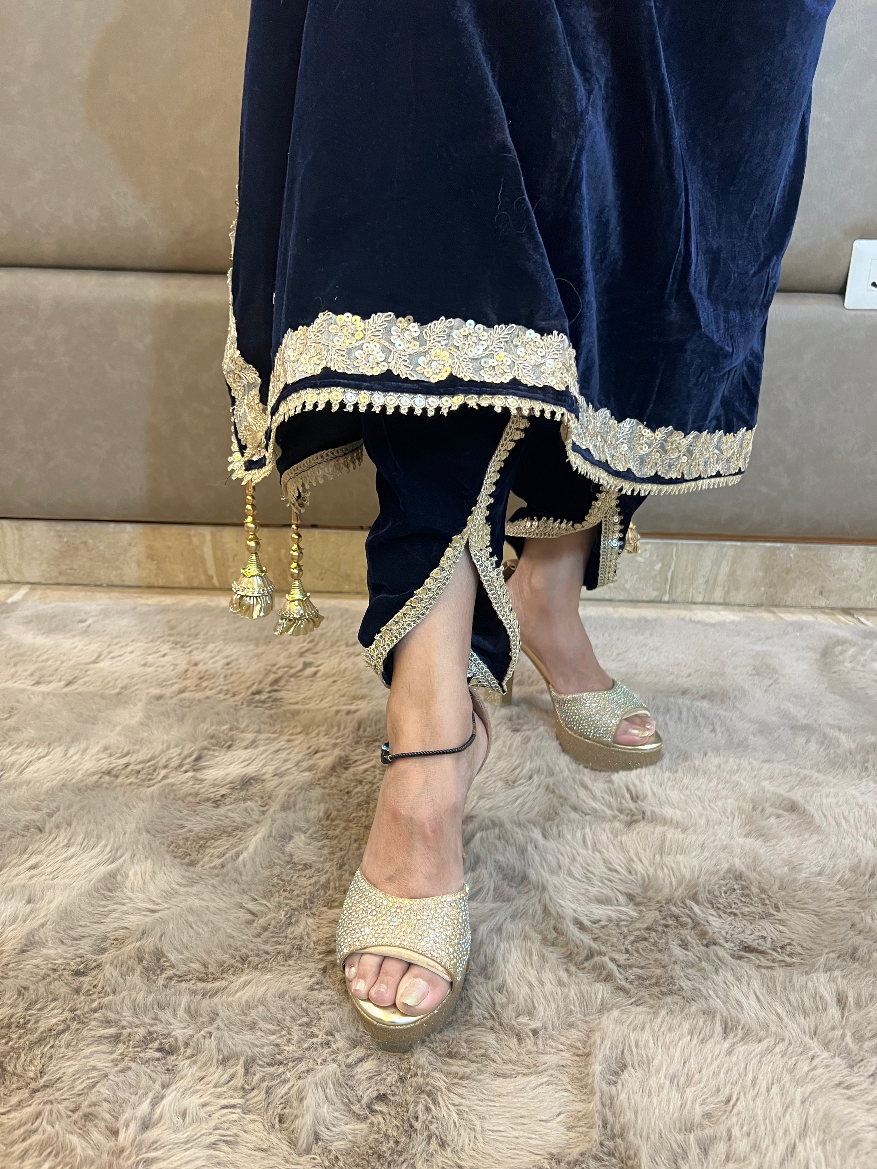 Indo-Western velvet kaftan