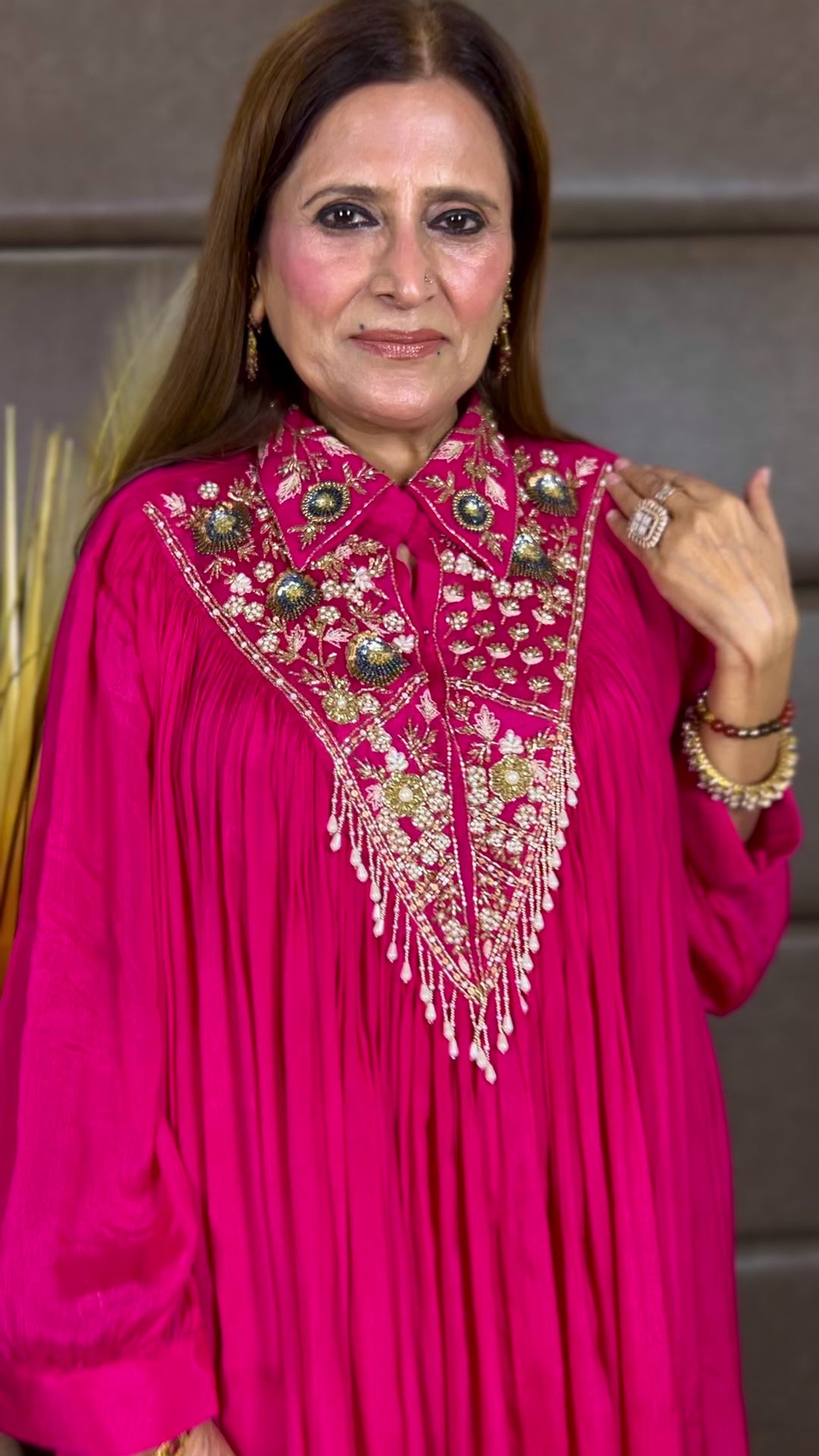 Pure Chinon Designer Handwork Shirt & Garara Set